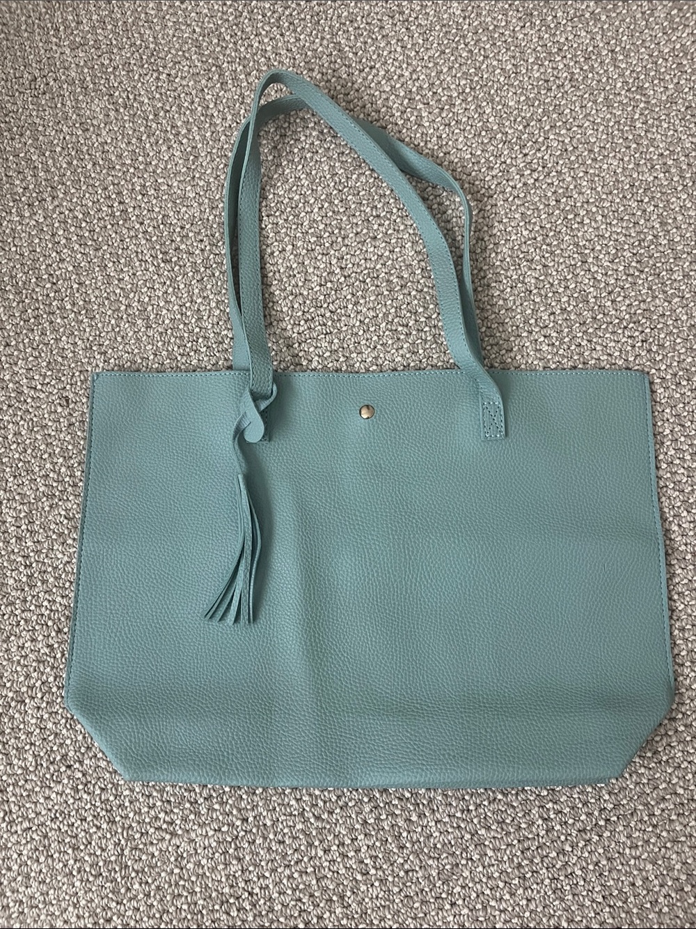 Turquoise Tote Bag with tassel